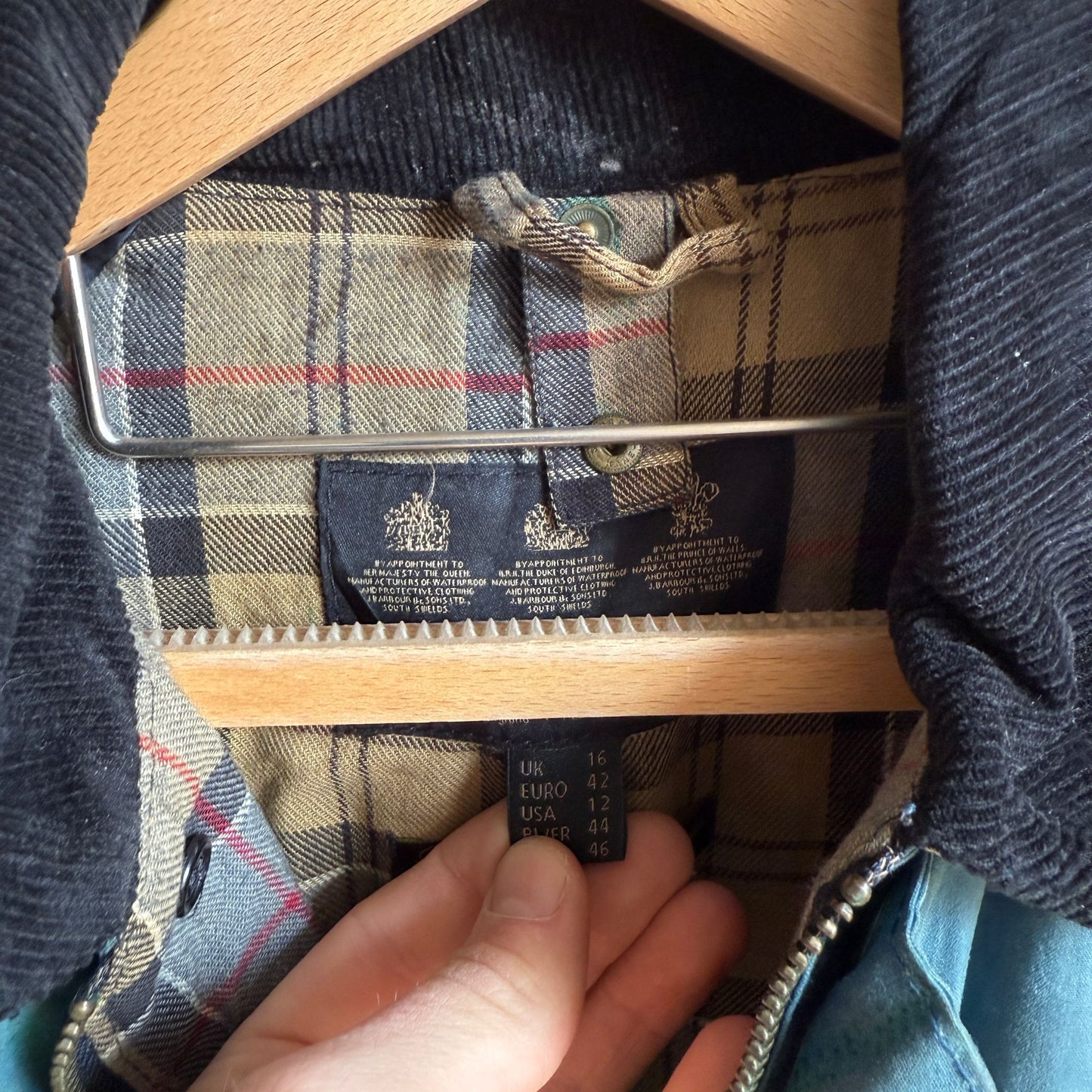 Teal Barbour Wax Jacket