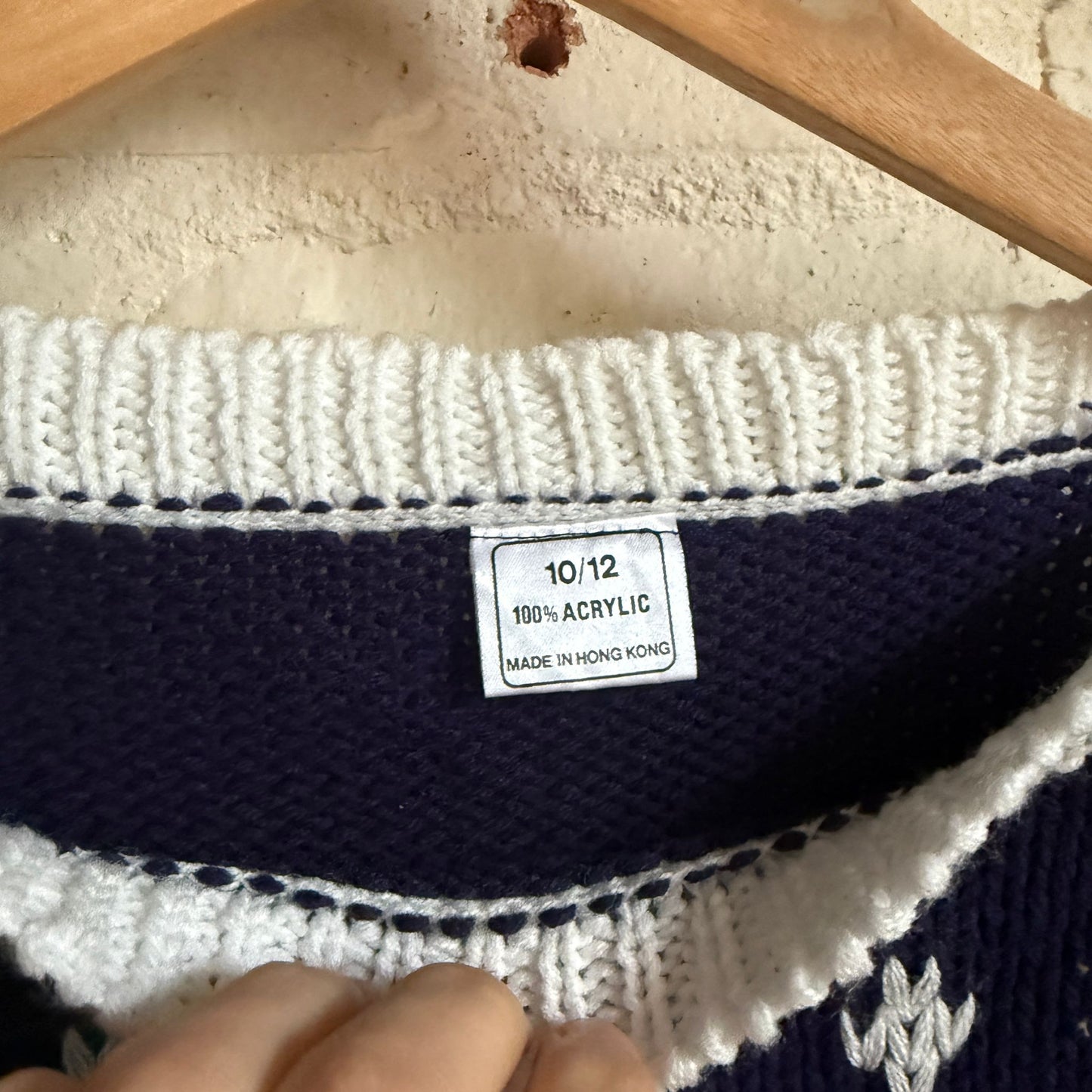 1980s Winter Wool Knitted Patterned Jumper