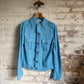 1970s Blue Italian Knitted Cardigan Shirt Jacket