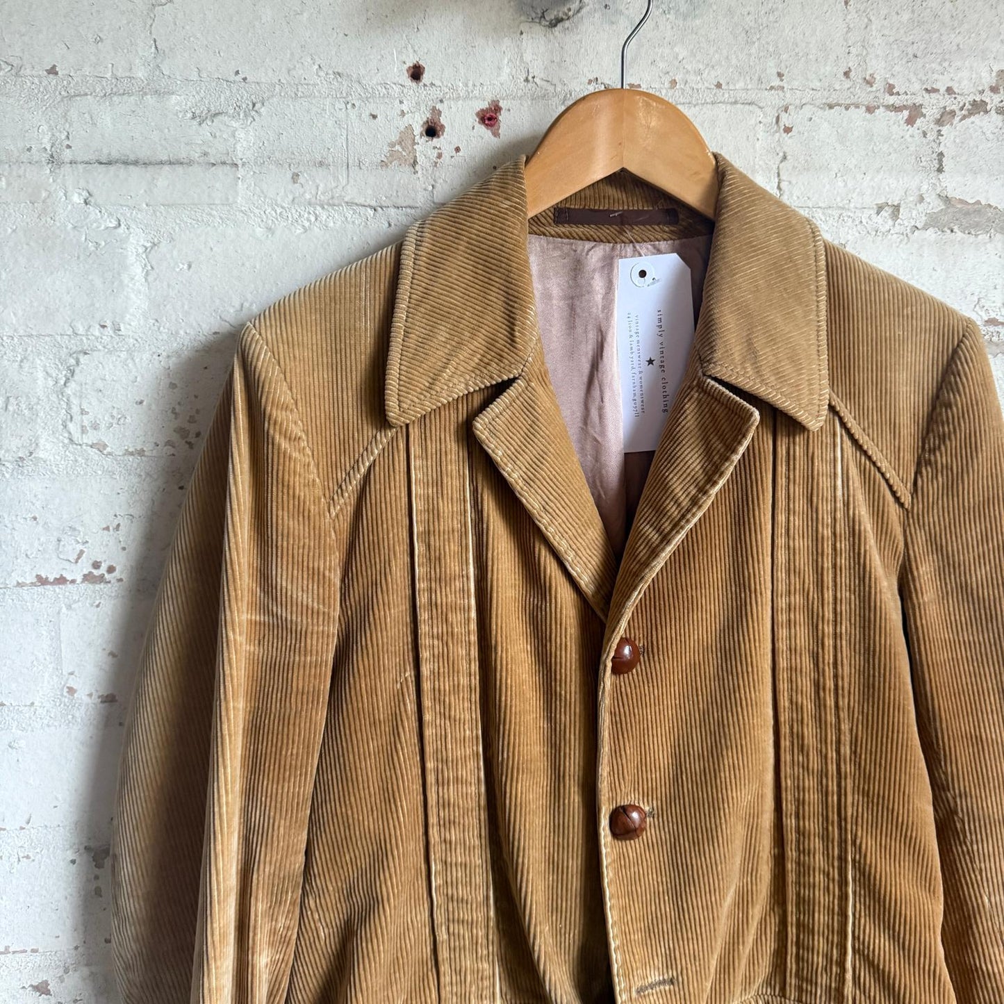 1970s Beige Corduroy Hornes Safari Jacket