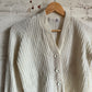 1950s Cream Knitted Wool Cardigan Jumper