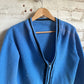 1960s Blue Wool Zip Cardigan Jumper