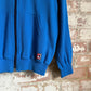 1980s Blue Raglan Zip Up Hoodie Sweatshirt