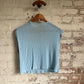 1970s Blue Knitted Cotton Sleeveless Vest Top