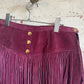 1970s Purple Tassel Western Suede Skirt