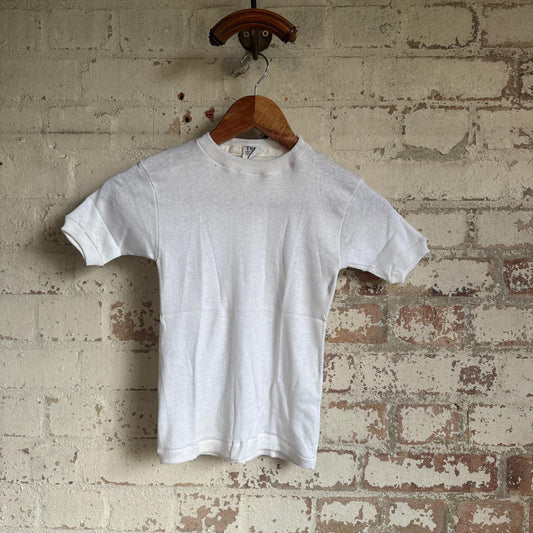 1970s White Cotton Blank T-Shirt