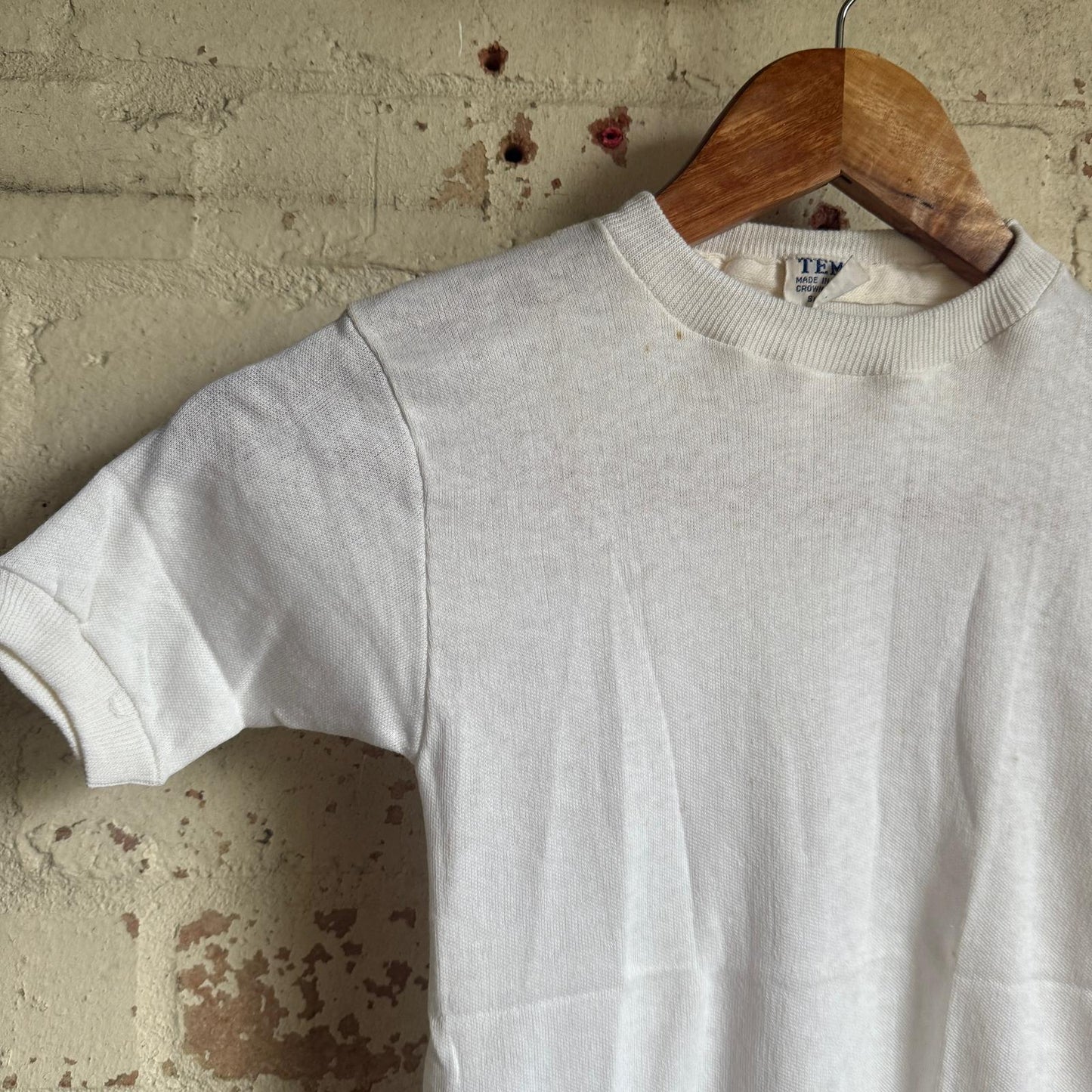 1970s White Cotton Blank T-Shirt