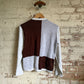 1960s White and Brown Knitted Jumper