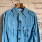 1970s Blue Italian Knitted Cardigan Shirt Jacket