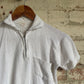 1970s White Zip Towelling T-shirt