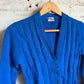 1950s Blue Knitted Wool Cardigan Jumper