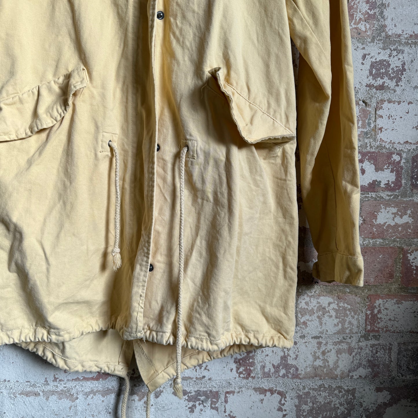 Vintage Yellow Cotton Parka Coat Jacket