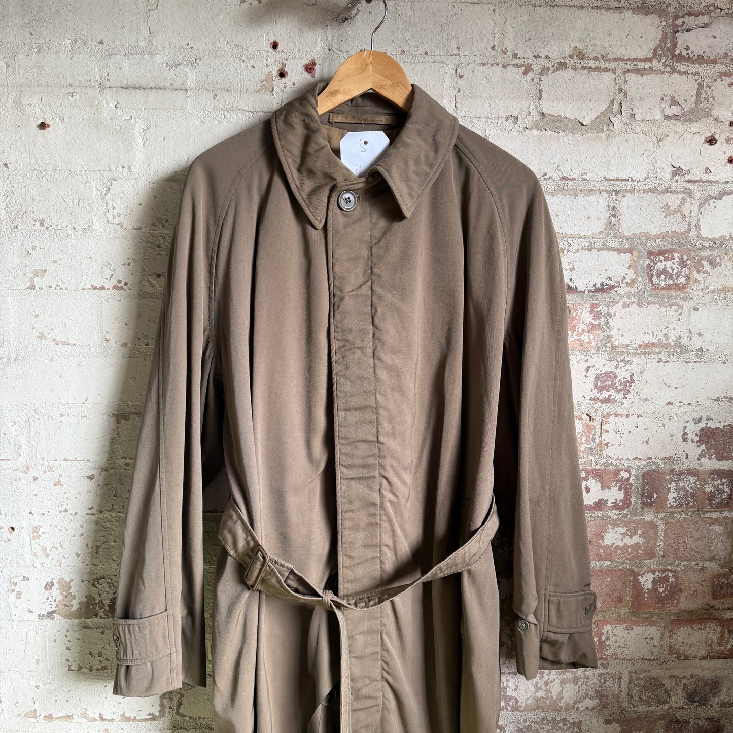 1940s British Military Gaberdine Belted Mac Jacket Coat