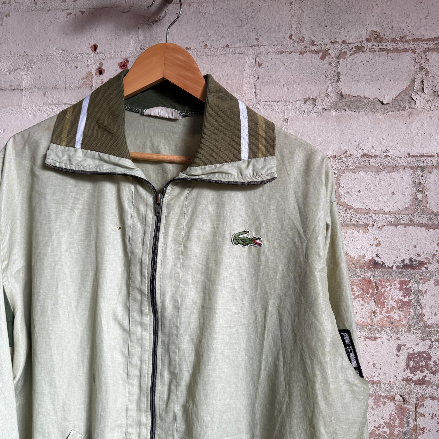 1980s Light Green Chemise Lacoste Harrington Jacket Coat