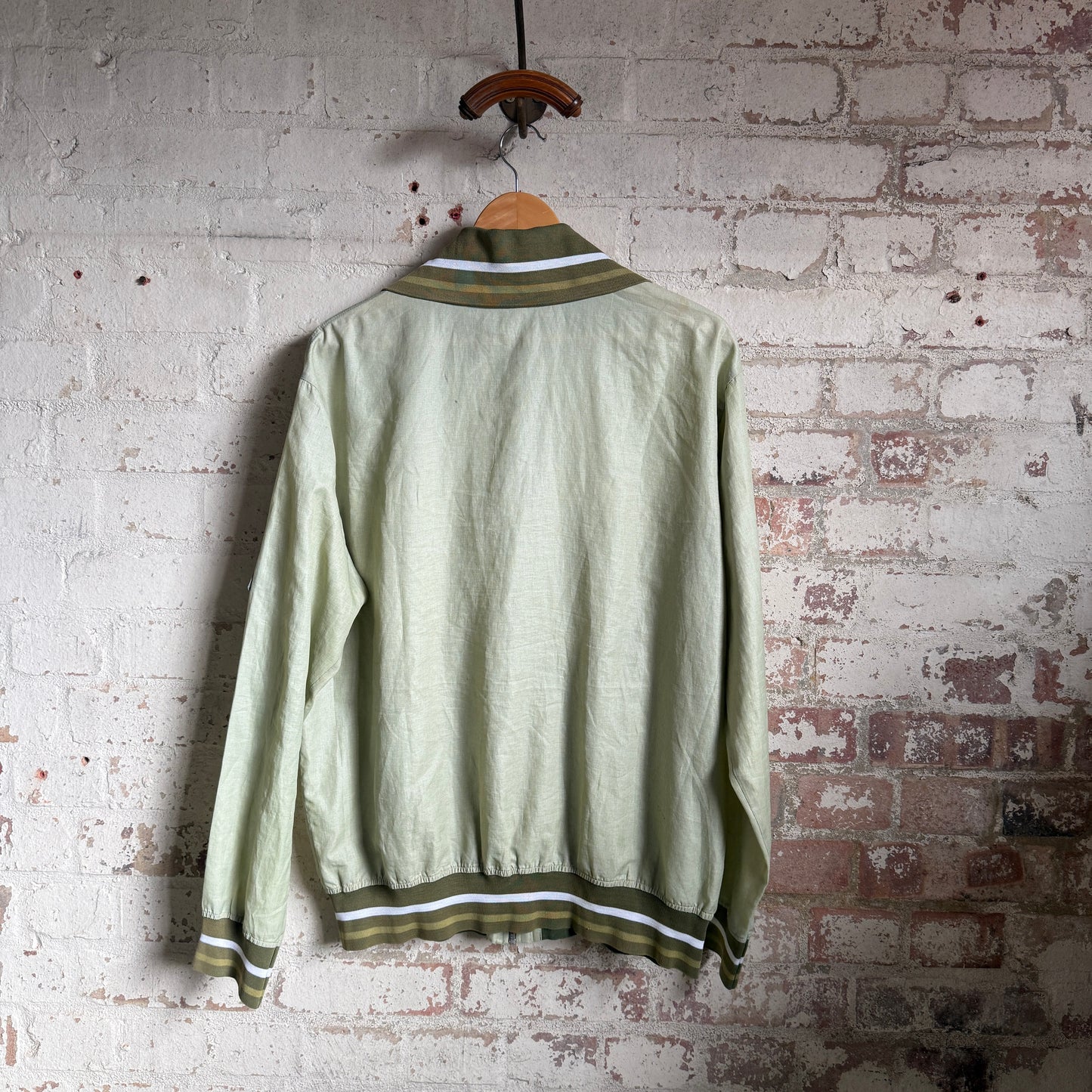 1980s Light Green Chemise Lacoste Harrington Jacket Coat