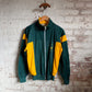 1980s Green and Yellow Zip Track Top