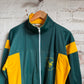 1980s Green and Yellow Zip Track Top