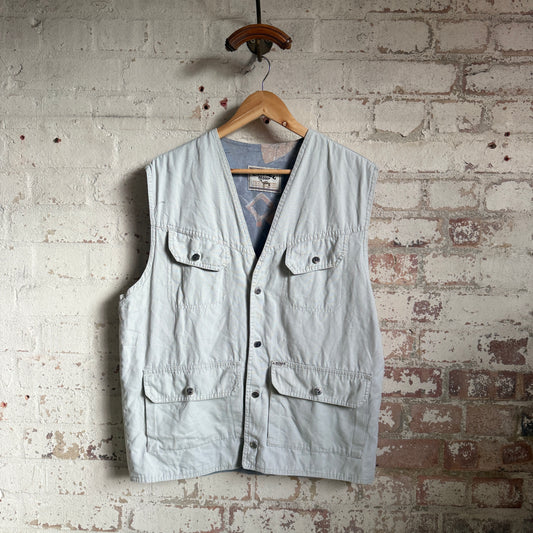 1990s Beige Camel Tactical Gilet JAcket
