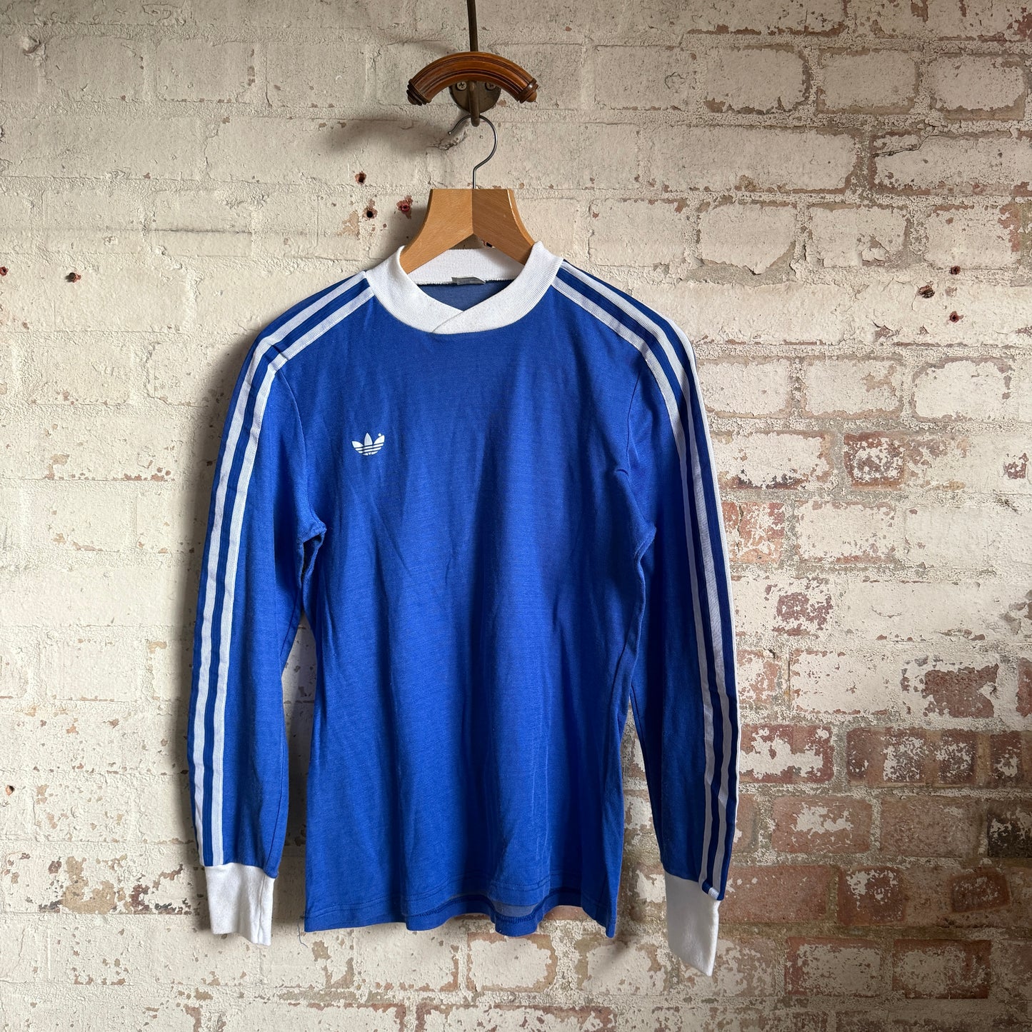 1980s Blue Adidas Ventex Template Long Sleeve Top