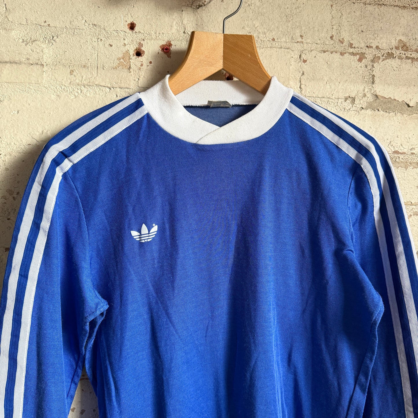 1980s Blue Adidas Ventex Template Long Sleeve Top