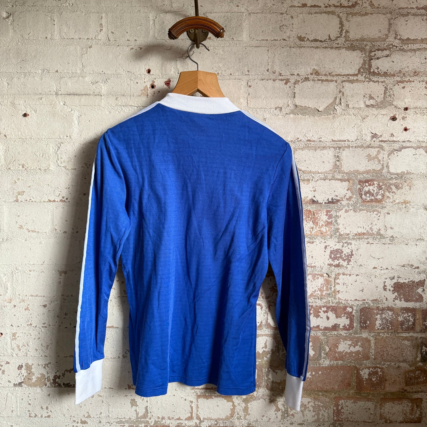 1980s Blue Adidas Ventex Template Long Sleeve Top