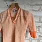 1970s Orange Knitted Blouse Shirt Top