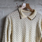 1970s Cream Specked Collared Knitted Jumper