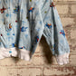1960s Blue Printed Button Cardigan Jumper