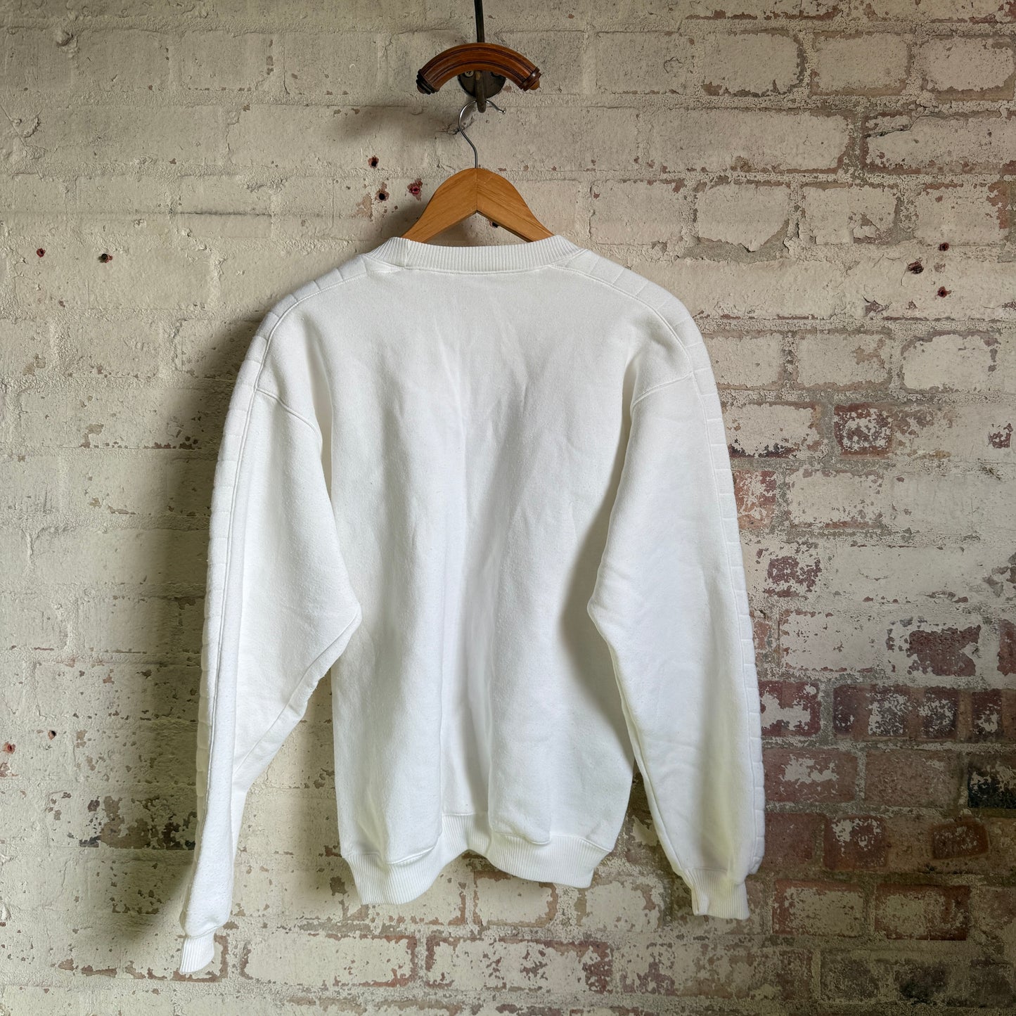 1980s White Padded Design Sweatshirt