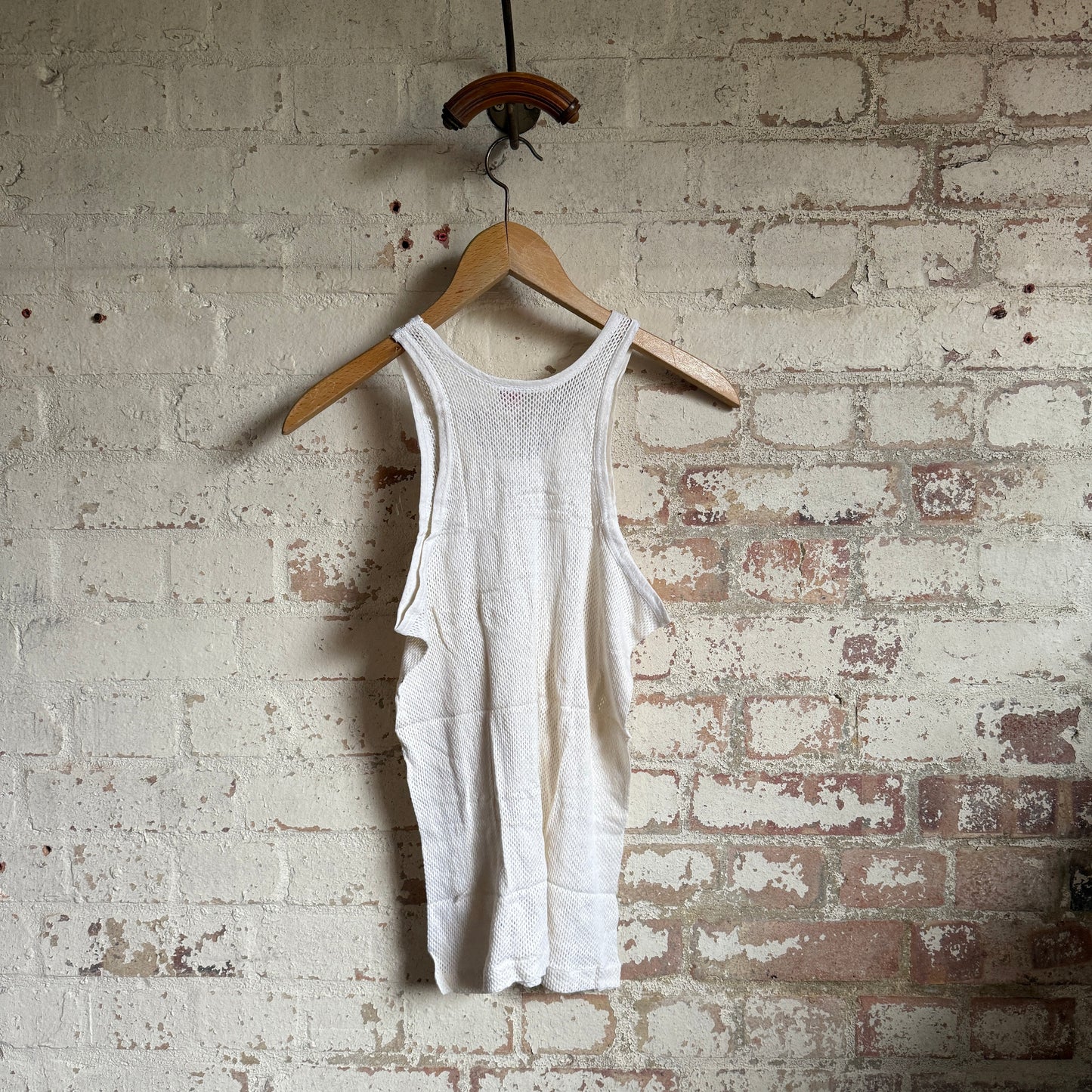 1960s White Netting British Vest Top