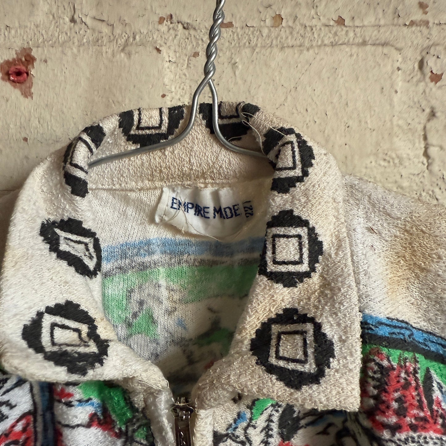 1970s Kids Towelling Zip Polo Shirt Top