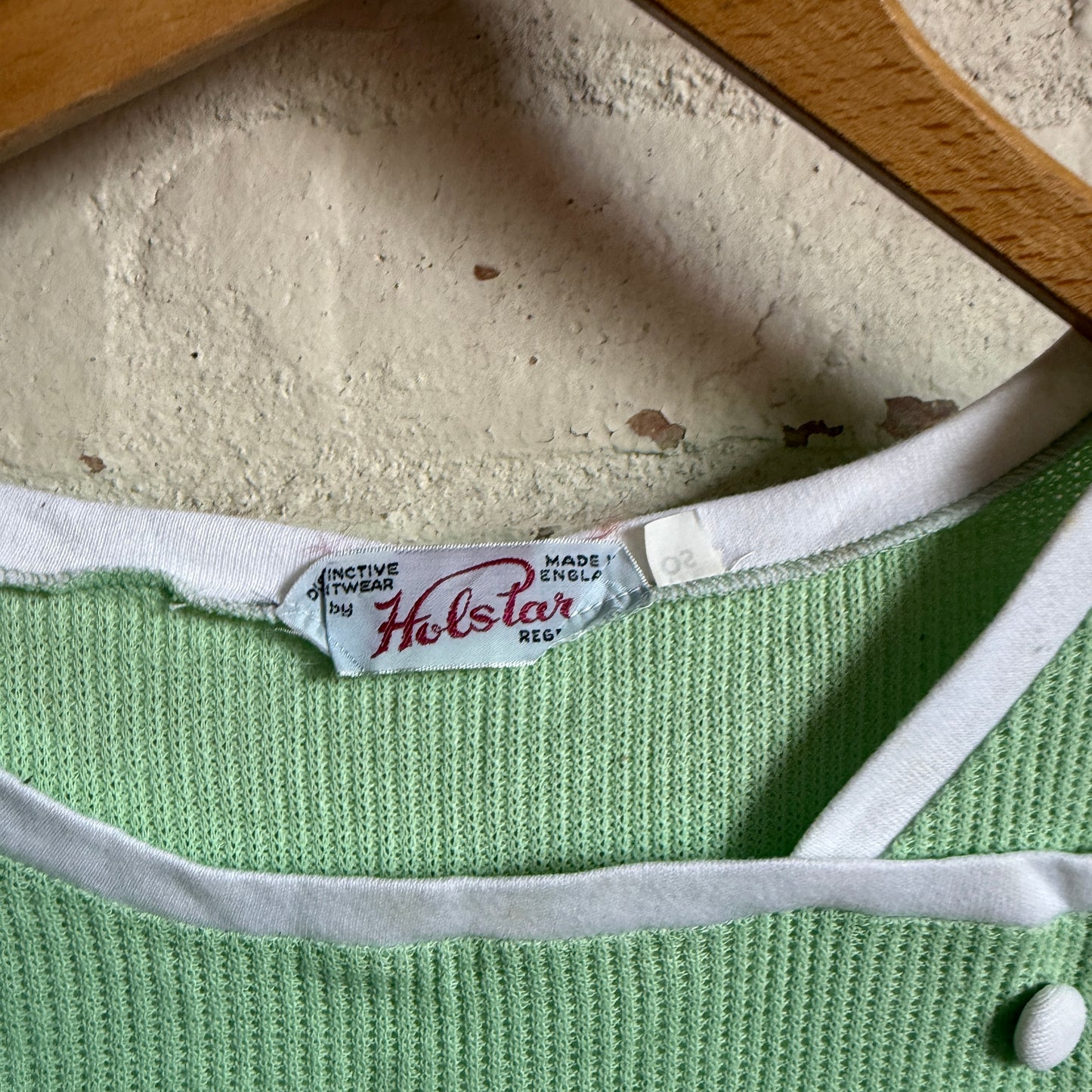 1960s Lime Green Knitted Vest Top