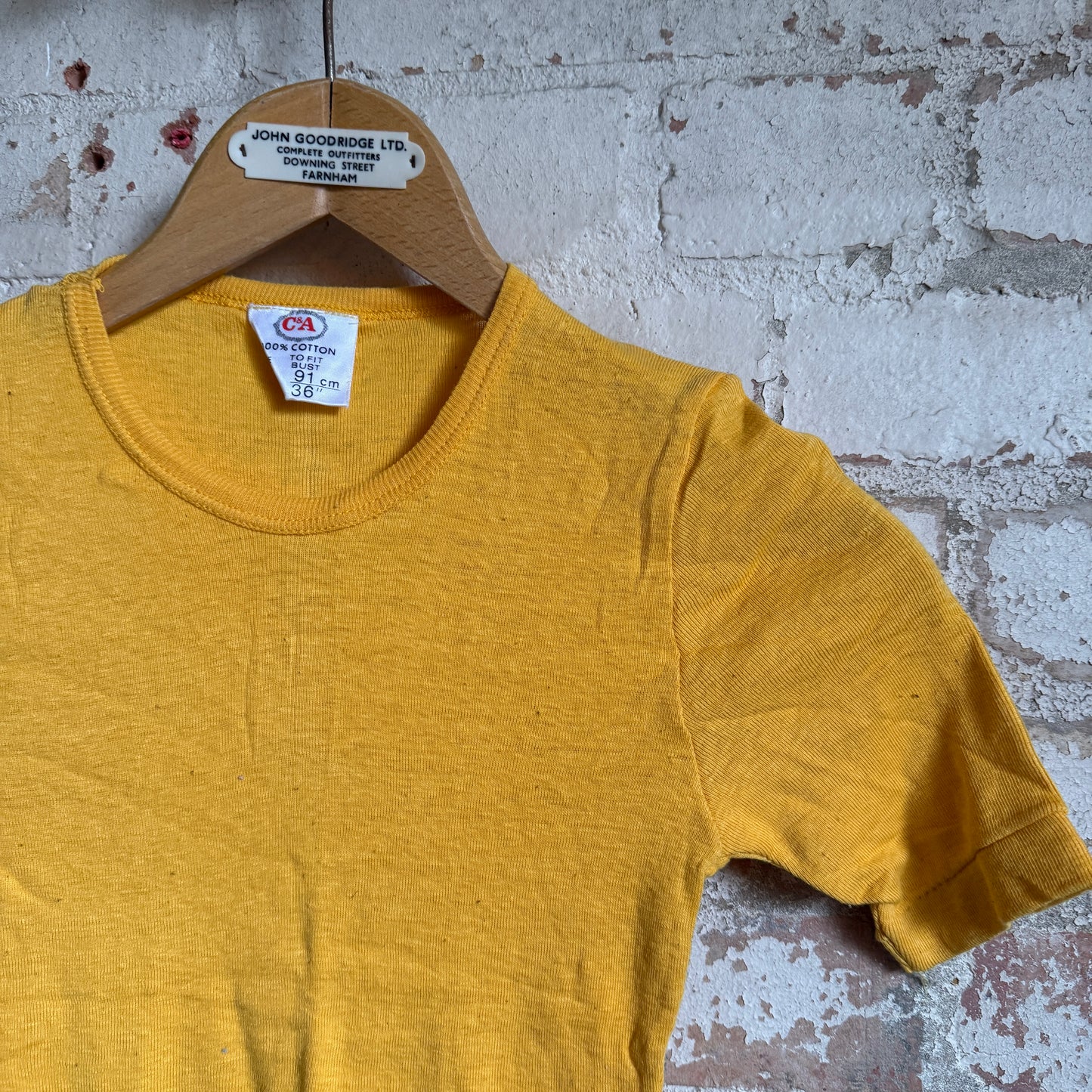 1970s Yellow Blank Cotton T-Shirt