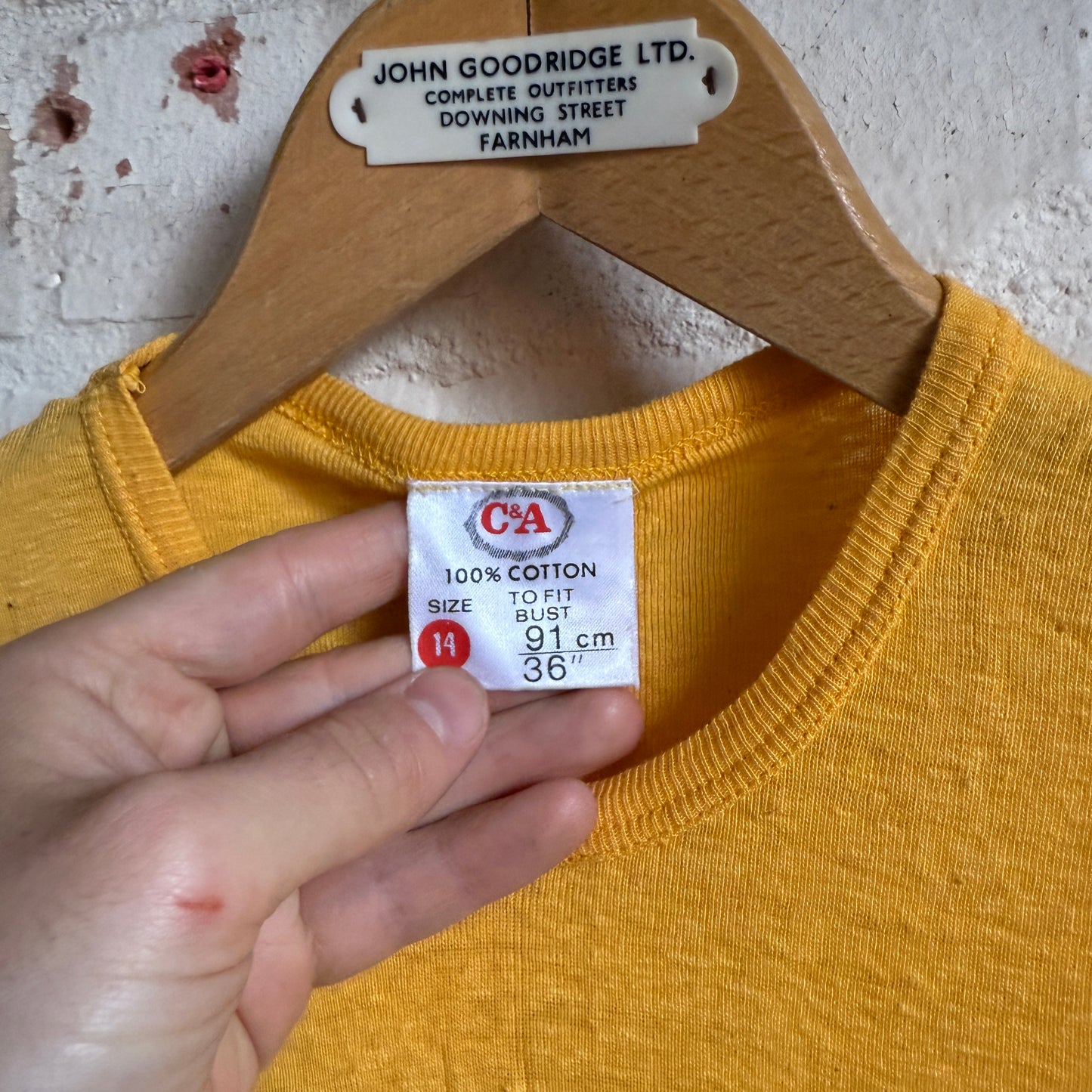 1970s Yellow Blank Cotton T-Shirt