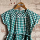1950s Green Gingham Cotton Belted Dress