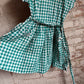 1950s Green Gingham Cotton Belted Dress