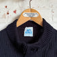 1970s Black Knitted Patterned Button Jumper