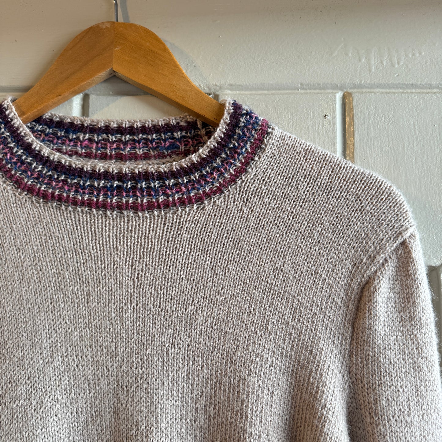 1940s Beige Knitted Cropped Jumper