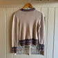 1940s Beige Knitted Cropped Jumper