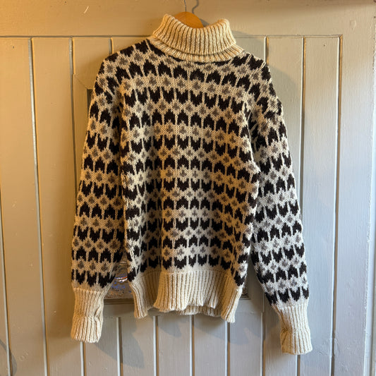 1960s Norwegian Wool Knitted Roll Neck Jumper