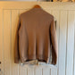 1970s Beige Suede Knitted Cardigan Jumper