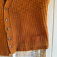 1960s Brown Wool Knitted Button Tank Top Jumper