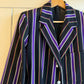 1940s Black Multicoloured Mod College University Suit Blazer