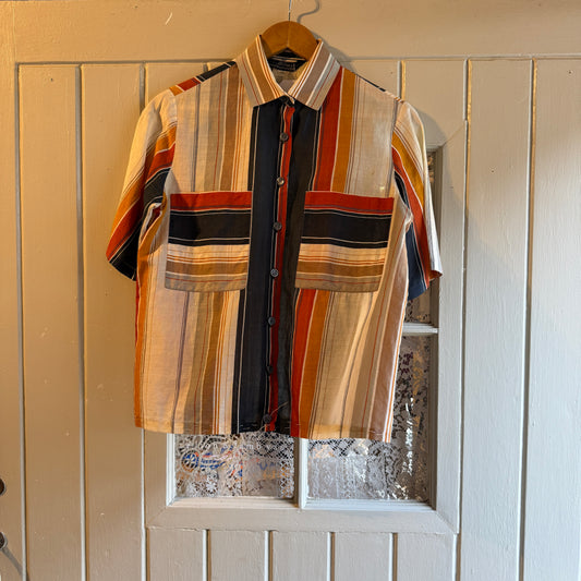 1970s Italian Cotton Striped Leisure Shirt