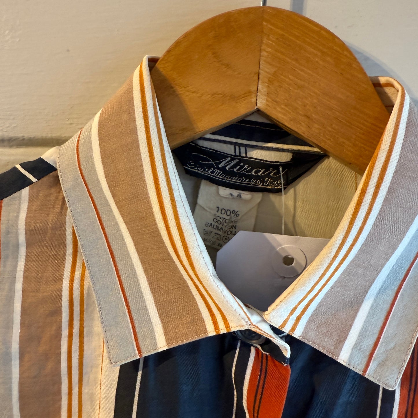 1970s Italian Cotton Striped Leisure Shirt