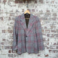 1970s Grey Checkered Blazer Suit Jacket