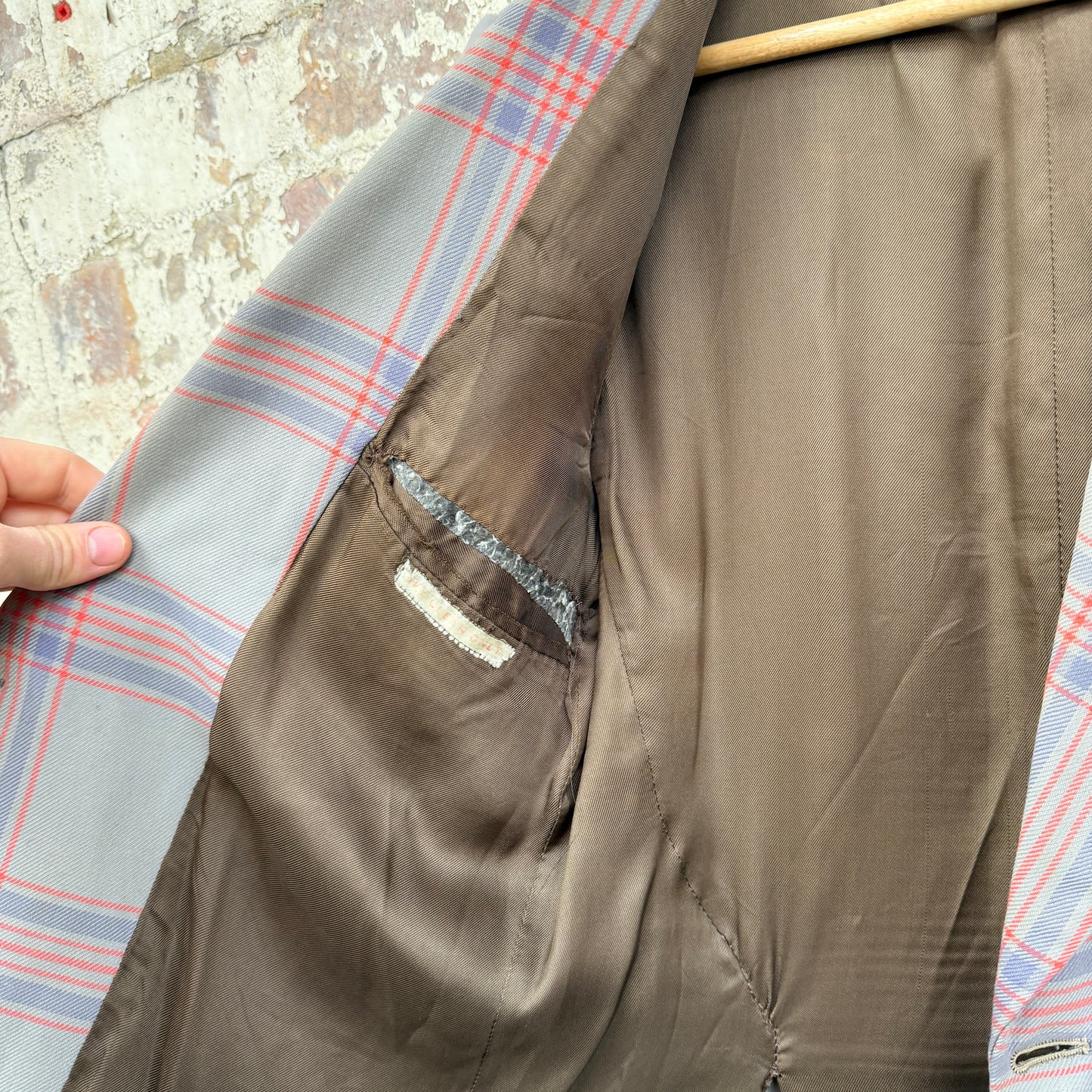 1970s Grey Checkered Blazer Suit Jacket