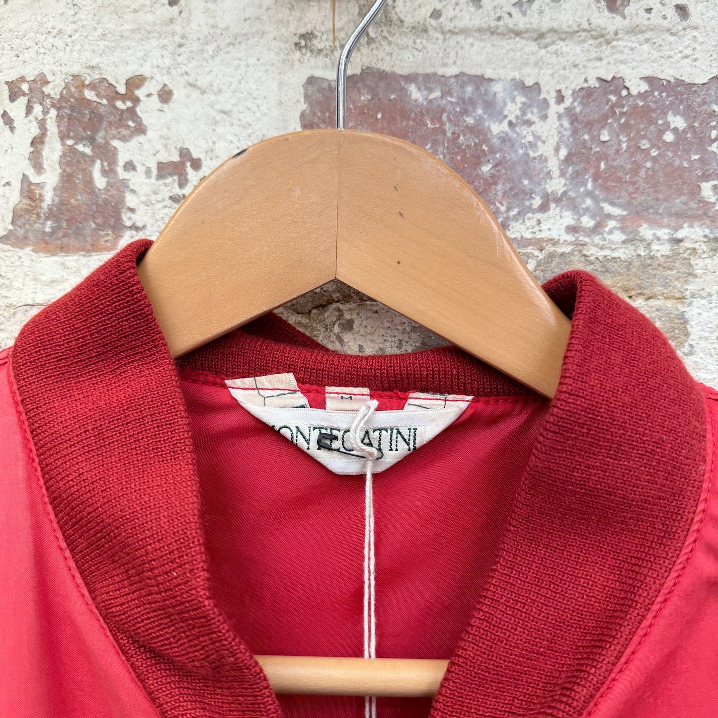 1980s Red Cotton Zip Up Fishing Bomber Jacket