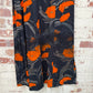 1970s Orange and Black Print Cotton Dress