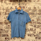 1970s Blue Towelling Zip Polo Shirt Top